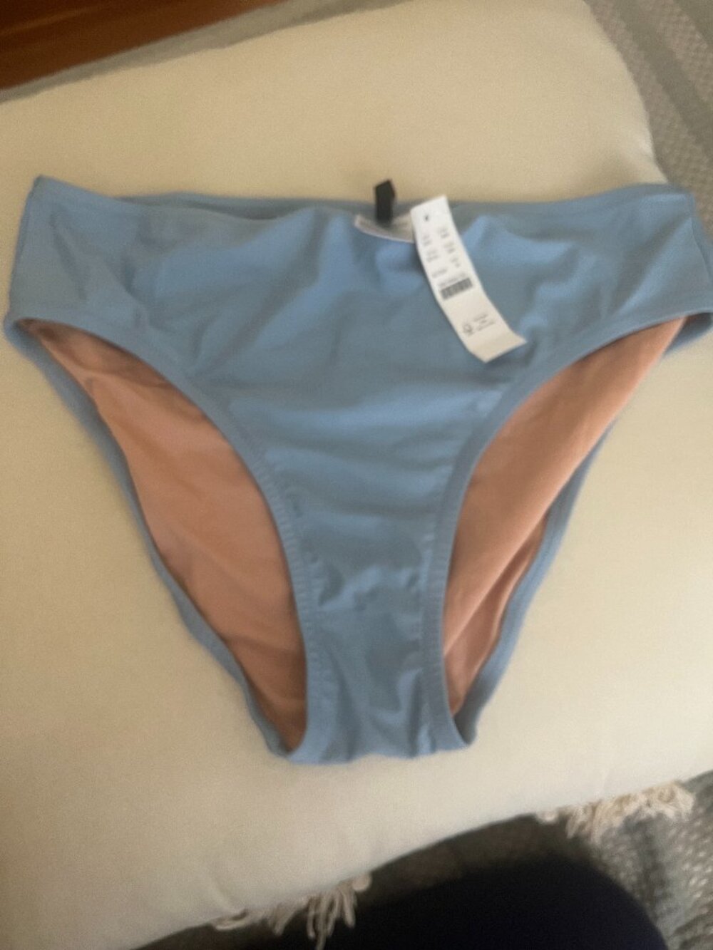 J.Crew Full-Coverage Bikini Bottom Blue Mist NWT M BF161